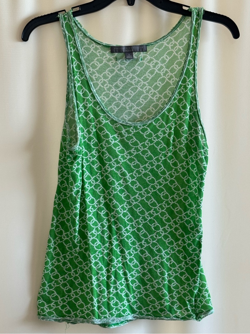 Proenza Schouler Green Chain Patterned Women Tank size Small